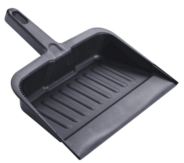 RW Clean Black Plastic Handheld Dustpan - 13" x 12" x 2 3/4" - 1 count box