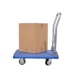 RW Clean Blue Plastic Large Folding Platform Cart - 660 lb Capacity - 35 1/2