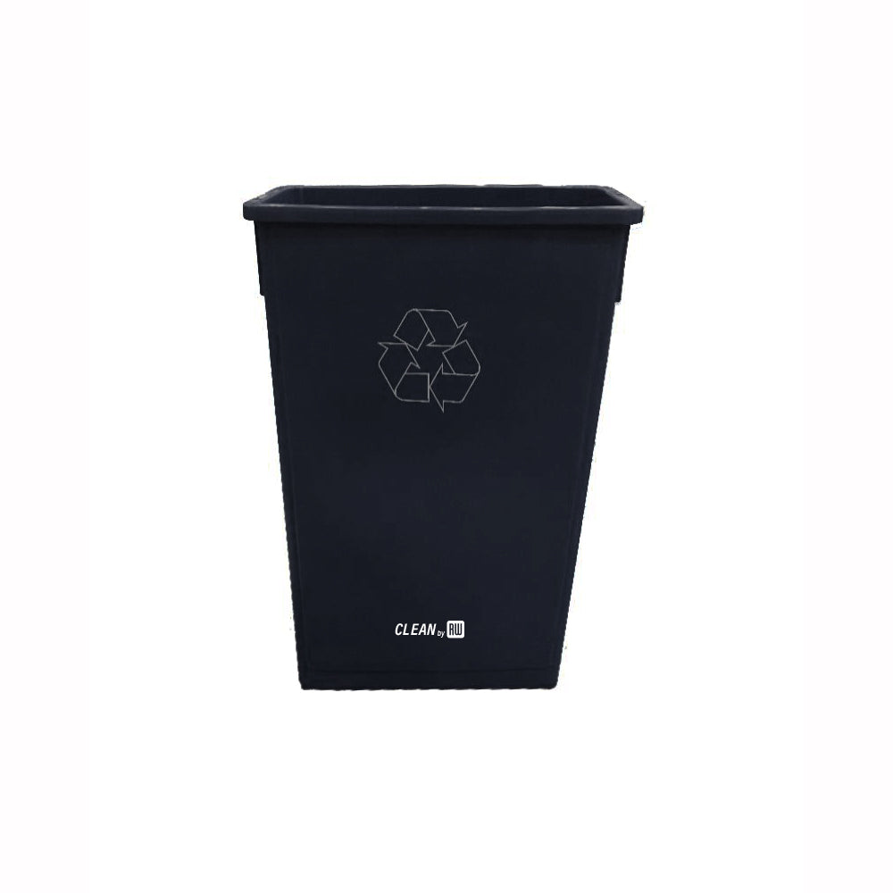 RW Clean 23 gal Black Plastic Slim Trash Can - 20" x 11" x 30" - 1 count box