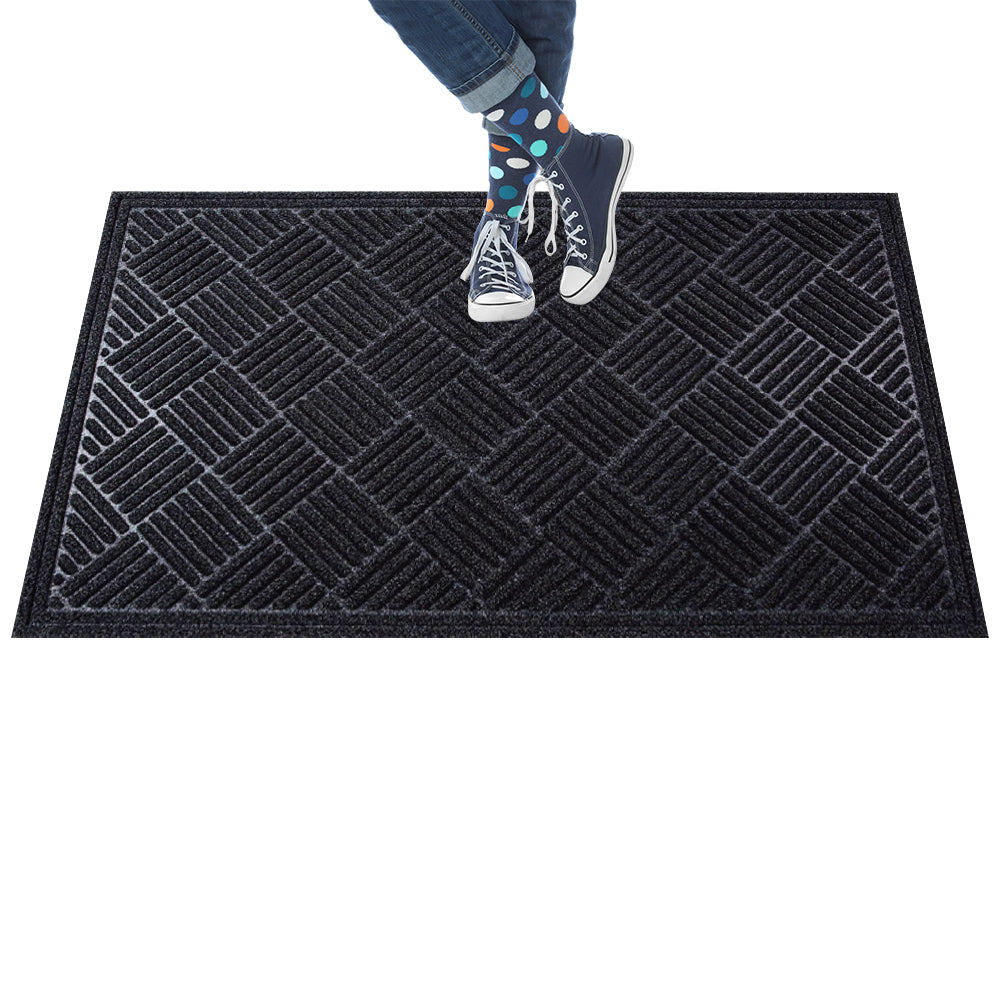 Comfy Feet Black Heavy-Duty Outdoor Floor Mat - Diamond - 60" x 36" - 1 count box