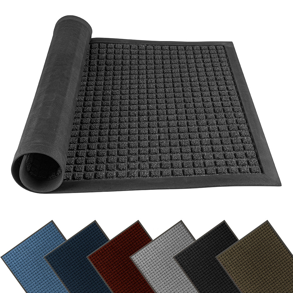 Comfy Feet Dark Gray Heavy-Duty Carpet Floor Mat - Waffle - 36" x 24" - 1 count box