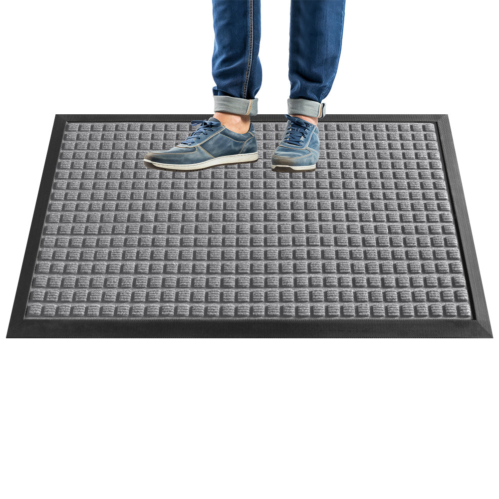 Comfy Feet Gray Heavy-Duty Carpet Floor Mat - Waffle - 36" x 24" - 1 count box