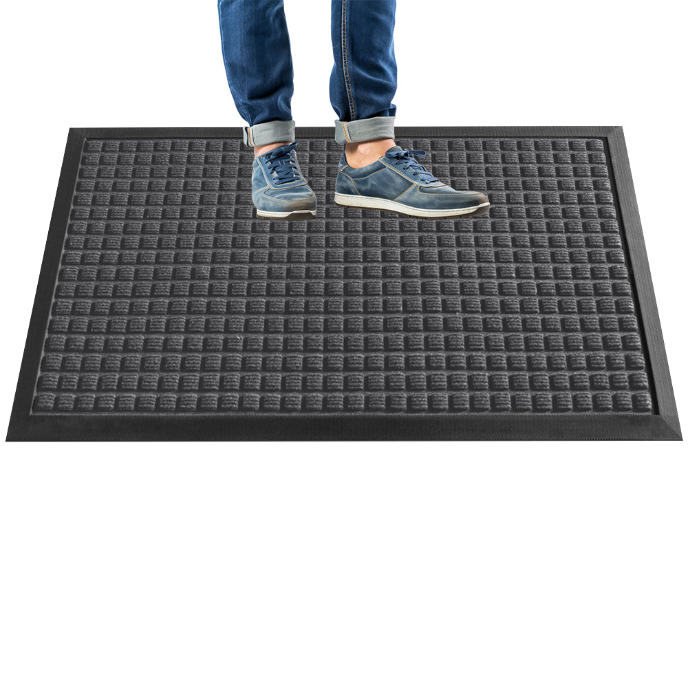 Comfy Feet Dark Gray Heavy-Duty Carpet Floor Mat - Waffle - 60" x 36" - 1 count box