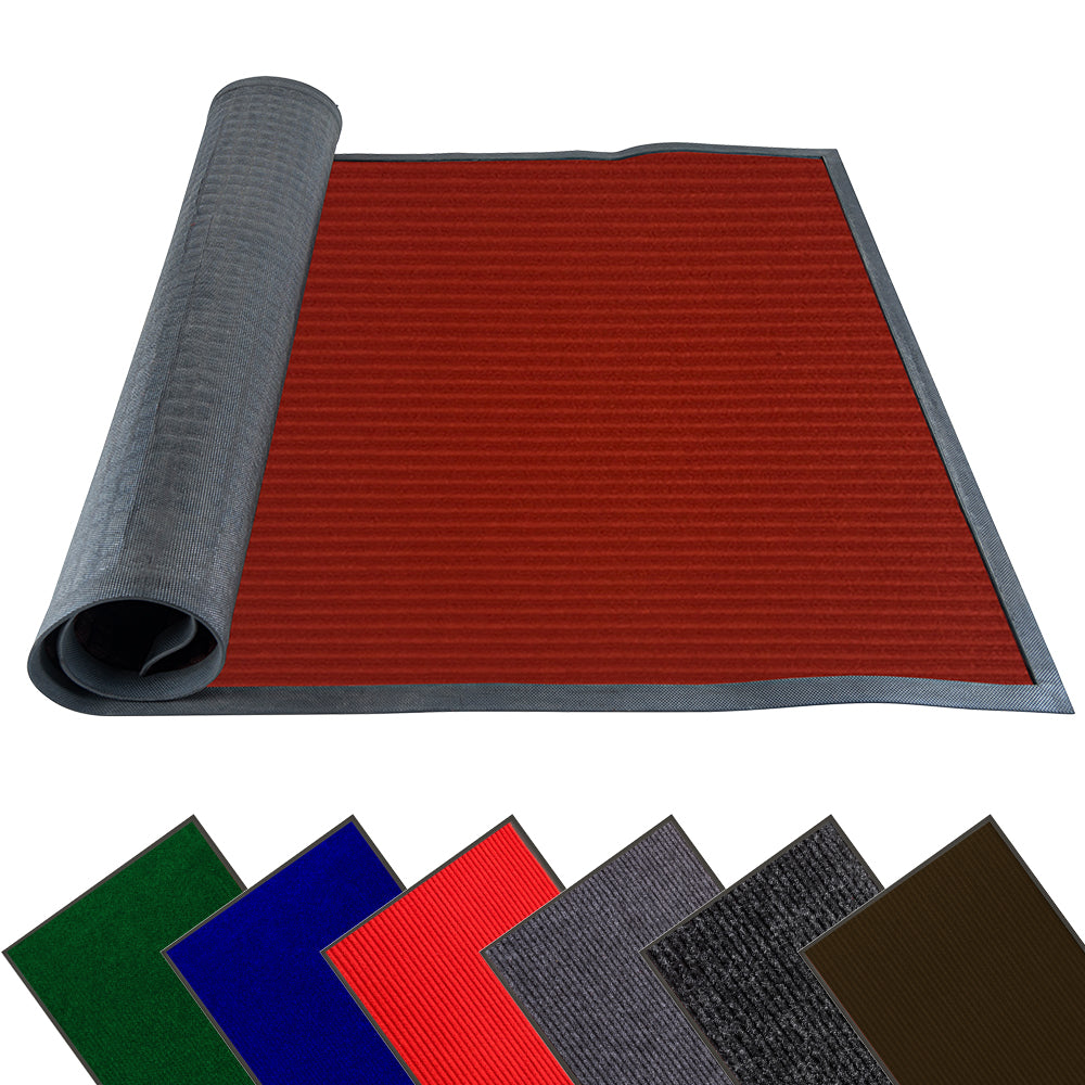 Comfy Feet Dark Red Carpet Floor Mat - Ribbed - 36" x 24" - 1 count box