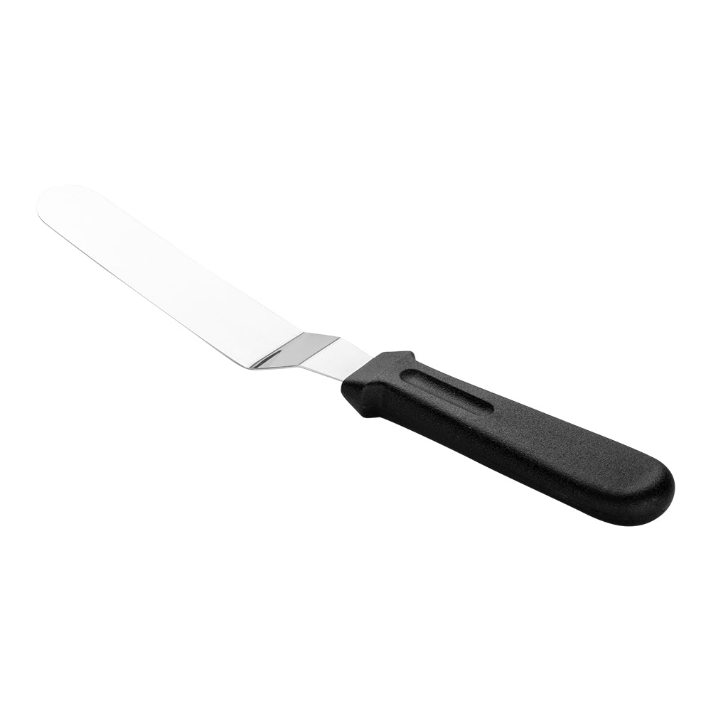 Met Lux Offset Spatula - Black, Stainless Steel - 6 inch Blade, Baking and Icing, Plastic Handle - 10 1/2" - 1 count box