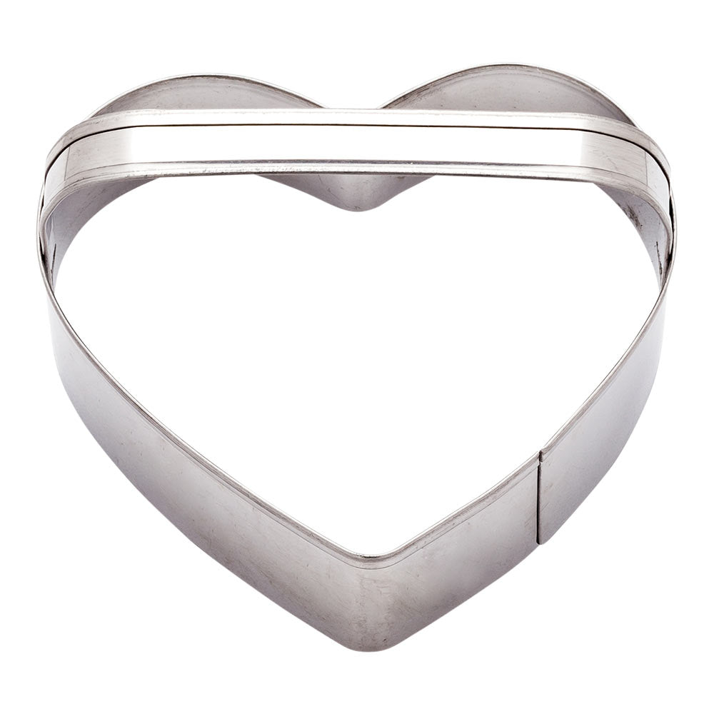 Pastry Tek Metal Heart Cookie Cutter with Handle 3.7 inch 1 count box