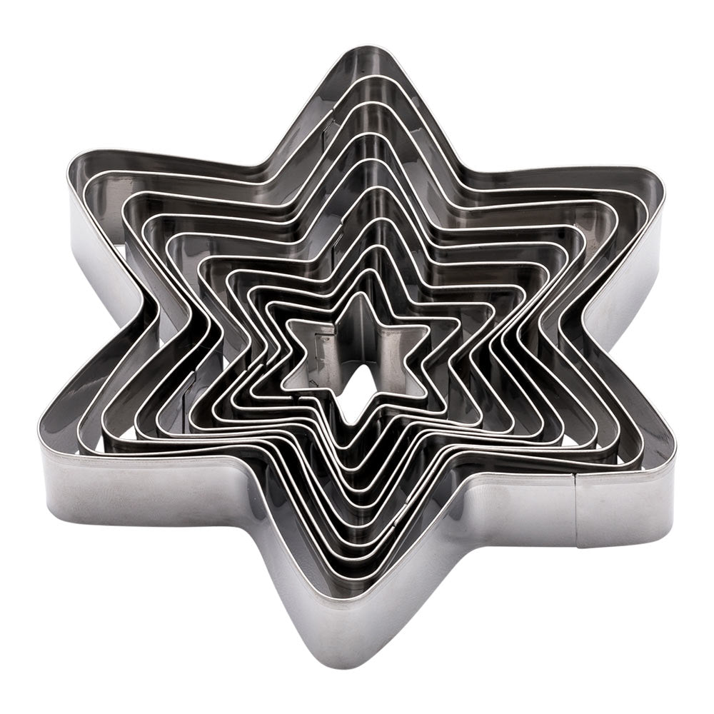 Pastry Tek 10-Piece Metal Star Cookie Cutter Set 1 count box