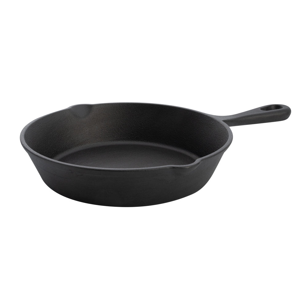 Met Lux Round Black Cast Iron 8" Fry Pan - Pre-seasoned - 1 count box