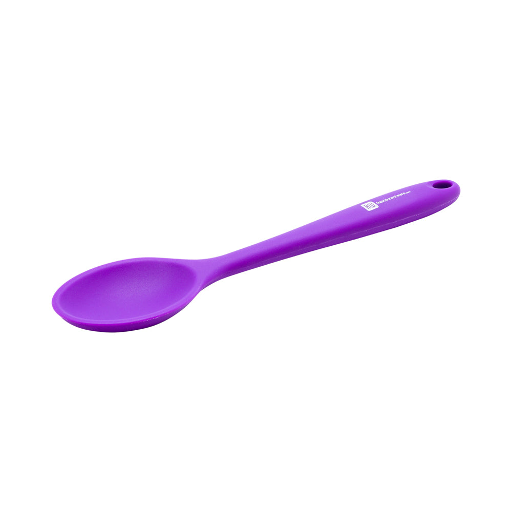 Purple Silicone Mixing Spoon - 10 1/2" x 2 1/4" x 3/4" - 1 count box