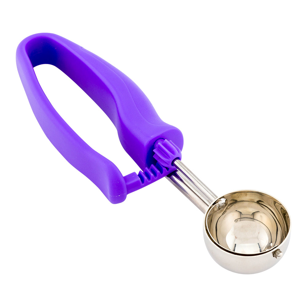 Comfy Grip 0.86 oz Stainless Steel #40 Portion Scoop - with Purple Ambidextrous Handle - 1 count box