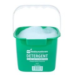 RW Clean 8 Qt Square Green Plastic Cleaning Bucket - with Plastic Handle - 9 3/4