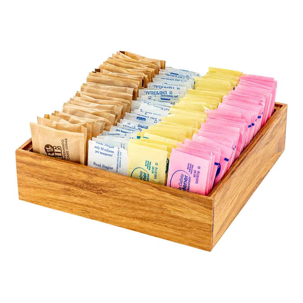 Eco Display Natural Bamboo Condiment Rack Box - 7" x 7" x 2" - 1 count box