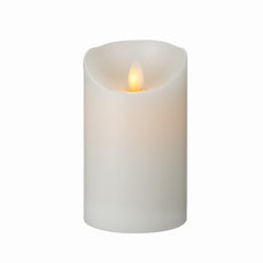 Fire Tek White Plastic Flameless Pillar Candle - Real Wax, Programmable - 3