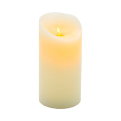 Fire Tek Ivory Plastic Flameless Pillar Candle - Real Wax, Programmable - 3