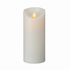 Fire Tek White Plastic Flameless Pillar Candle - Real Wax, Programmable - 3