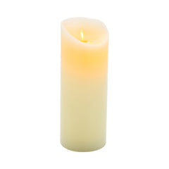 Fire Tek Ivory Plastic Flameless Pillar Candle - Real Wax, Programmable - 3