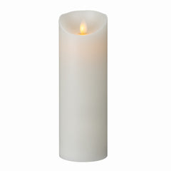 Fire Tek White Plastic Flameless Pillar Candle - Real Wax, Programmable - 3