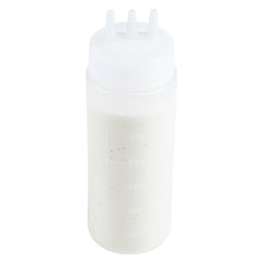 12 oz Clear Plastic All-Purpose Squeeze Bottle - with Triple Dispersion Tip - 2 1/4