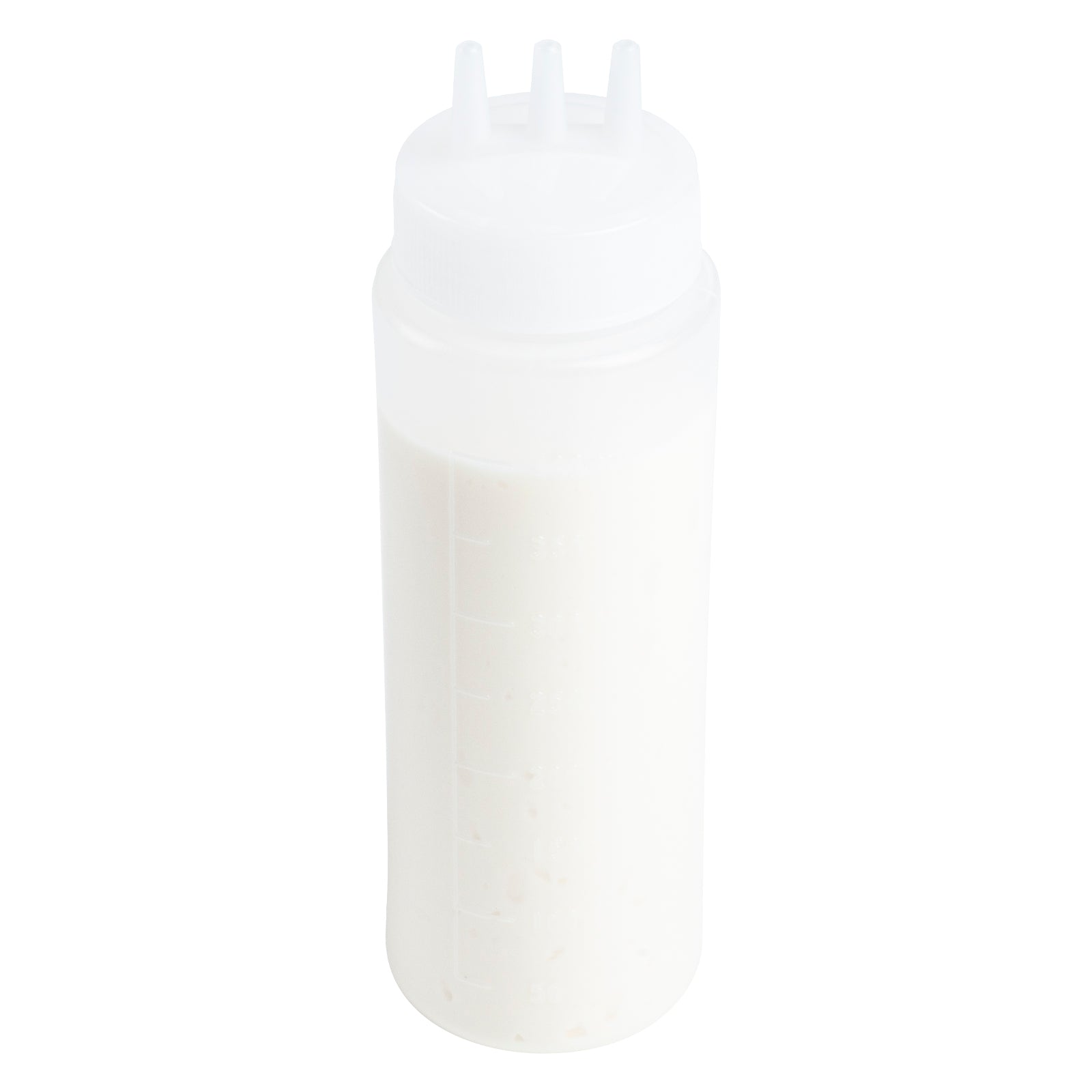 16 oz Clear Plastic All-Purpose Squeeze Bottle - with Triple Dispersion Tip - 2 1/2" x 2 1/2" x 7 3/4" - 6 count box