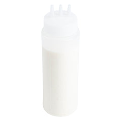 16 oz Clear Plastic All-Purpose Squeeze Bottle - with Triple Dispersion Tip - 2 1/2