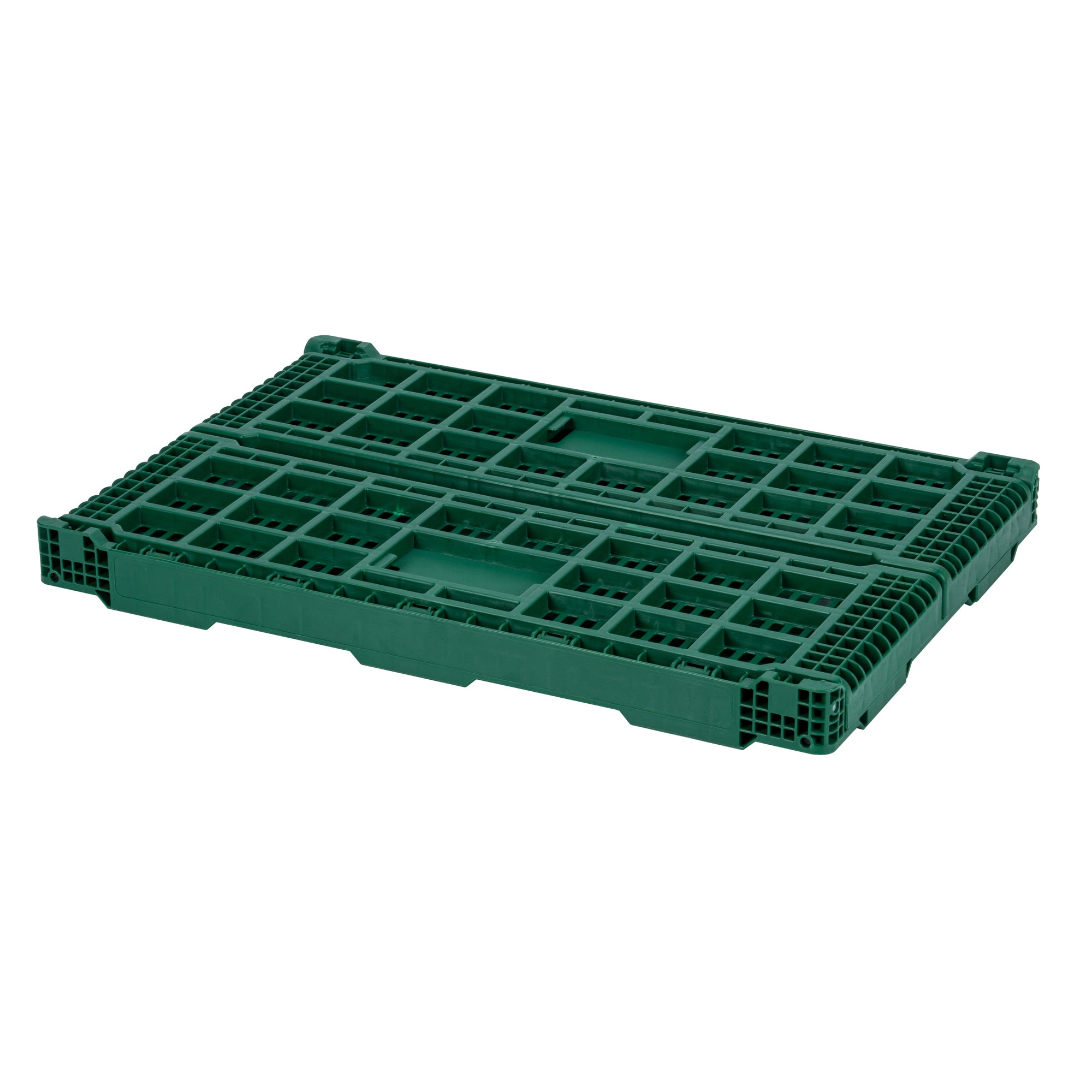 Cater Tek Rectangle Green Plastic 36L Collapsible Milk Crate - Stackable - 23 1/2" x 15 3/4" x 8 1/2" - 1 count box