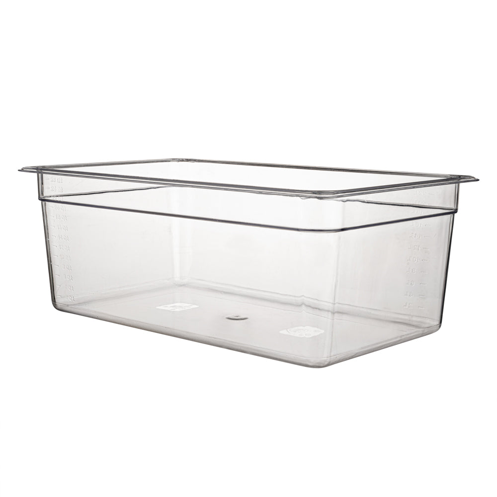 Met Lux Rectangle Clear Plastic Full Size Cold Food Storage Container - 8" Depth - 10 count box