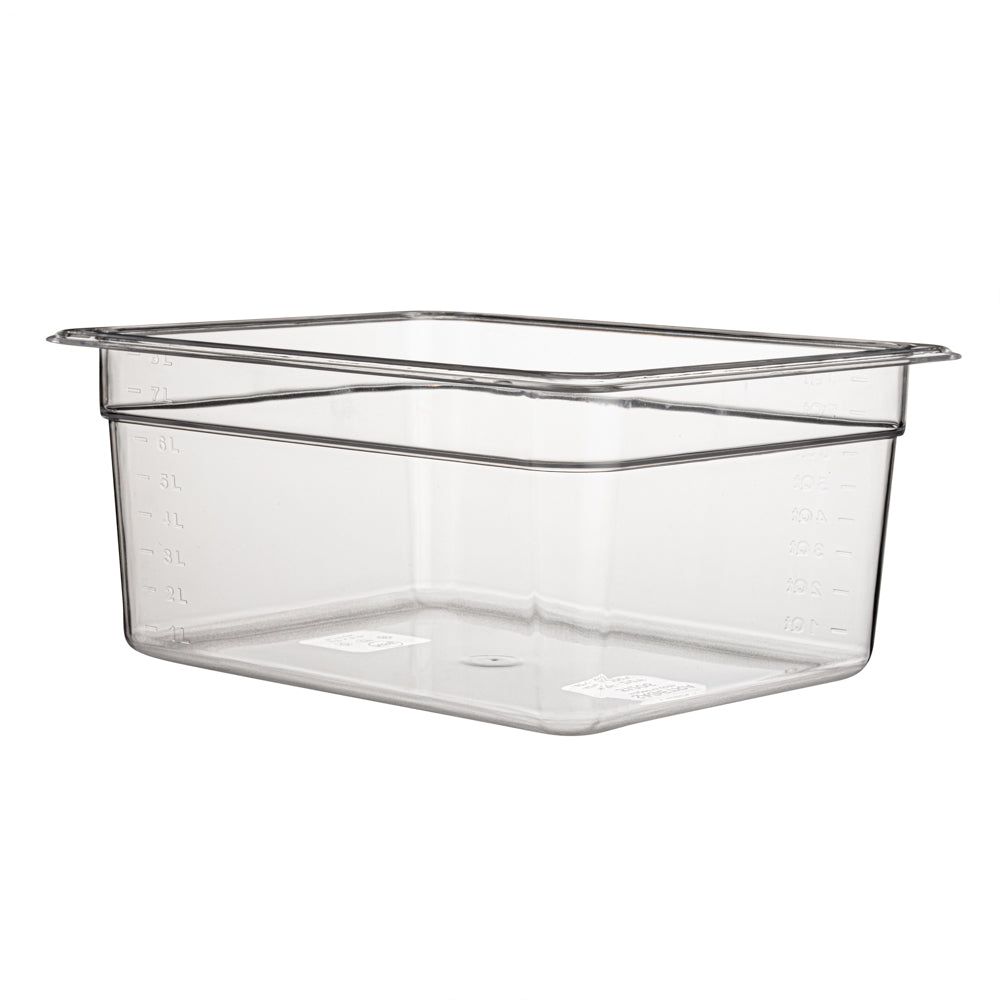 Met Lux Rectangle Clear Plastic 1/2 Size Cold Food Storage Container - 6" Depth - 10 count box