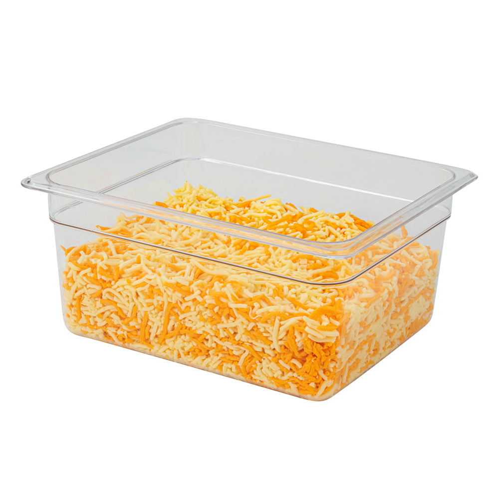 Met Lux Rectangle Clear Plastic 1/2 Size Cold Food Storage Container - 6" Depth - 10 count box