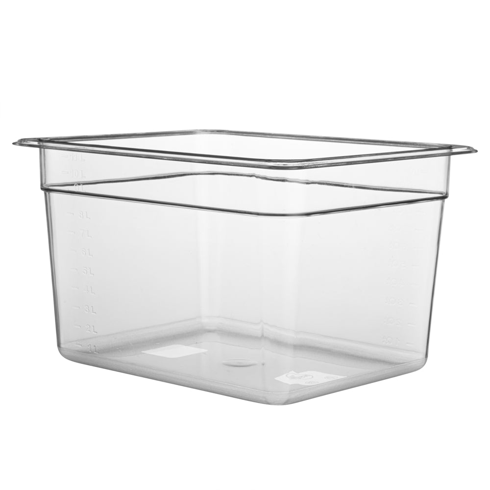 Met Lux Rectangle Clear Plastic 1/2 Size Cold Food Storage Container - 8" Depth - 10 count box