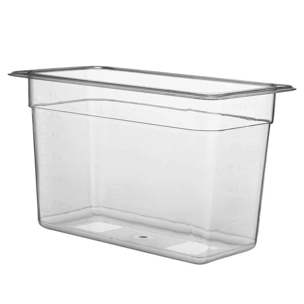 Met Lux Rectangle Clear Plastic 1/3 Size Cold Food Storage Container - 8" Depth - 10 count box