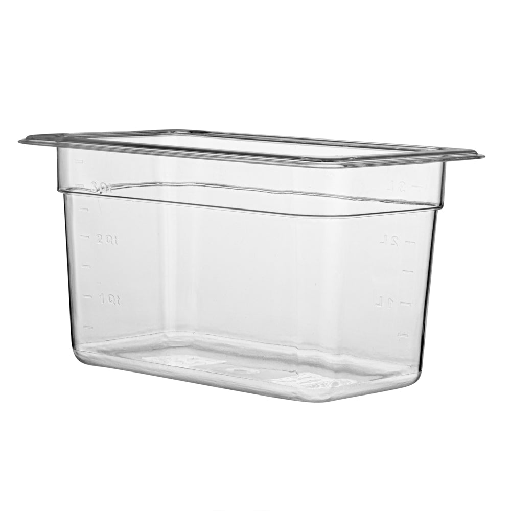 Met Lux Rectangle Clear Plastic 1/4 Size Cold Food Storage Container - 6" Depth - 10 count box