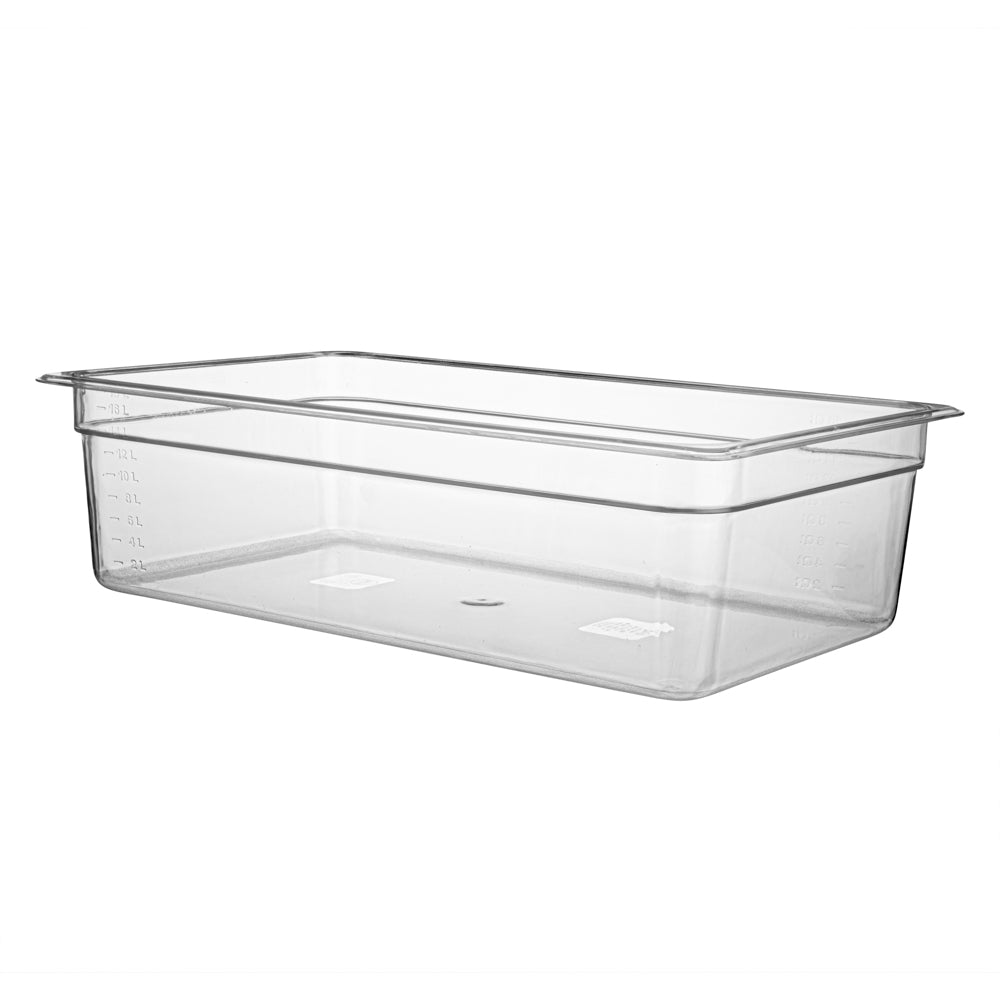 Met Lux Rectangle Clear Plastic Full Size Cold Food Storage Container - 6" Depth - 10 count box