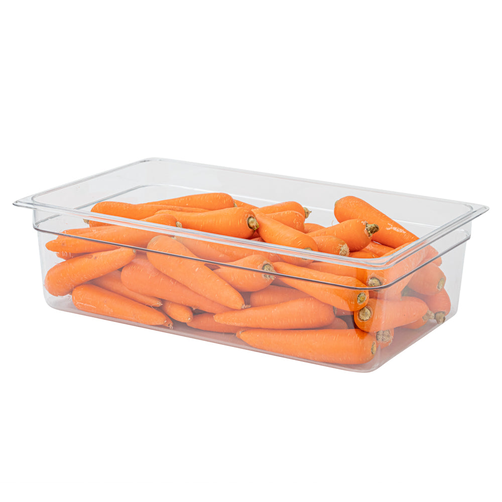 Met Lux Rectangle Clear Plastic Full Size Cold Food Storage Container - 6" Depth - 10 count box