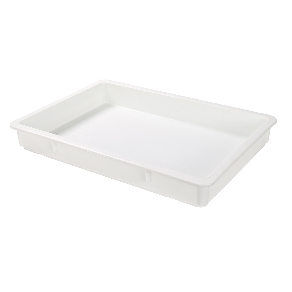 Rectangle White Plastic Pizza Dough Proofing Box - 26" x 18" x 3" - 10 count box