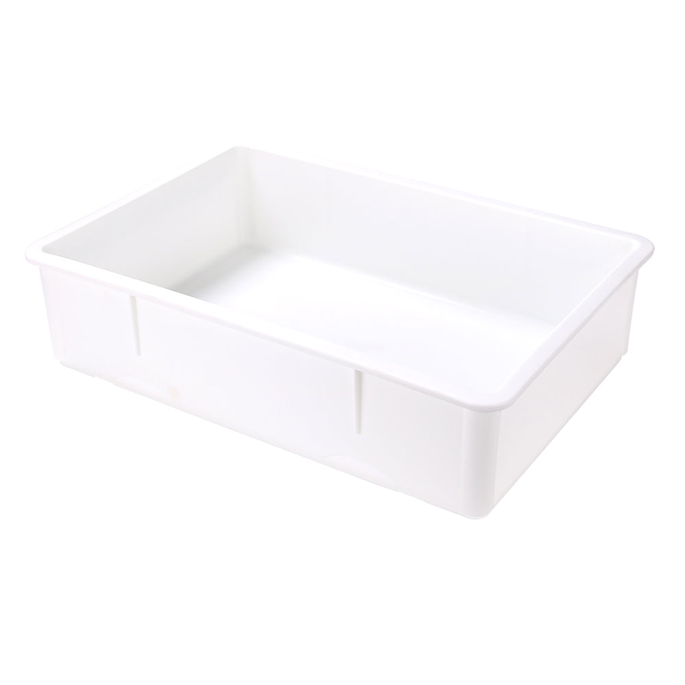 Rectangle White Plastic Pizza Dough Proofing Box - 26" x 18" x 6" - 10 count box