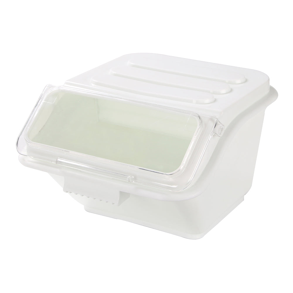 Met Lux 2.6 gal Rectangle White Shelf Ingredient Bin - with 1/2 Cup Measuring Spoon - 1 count box