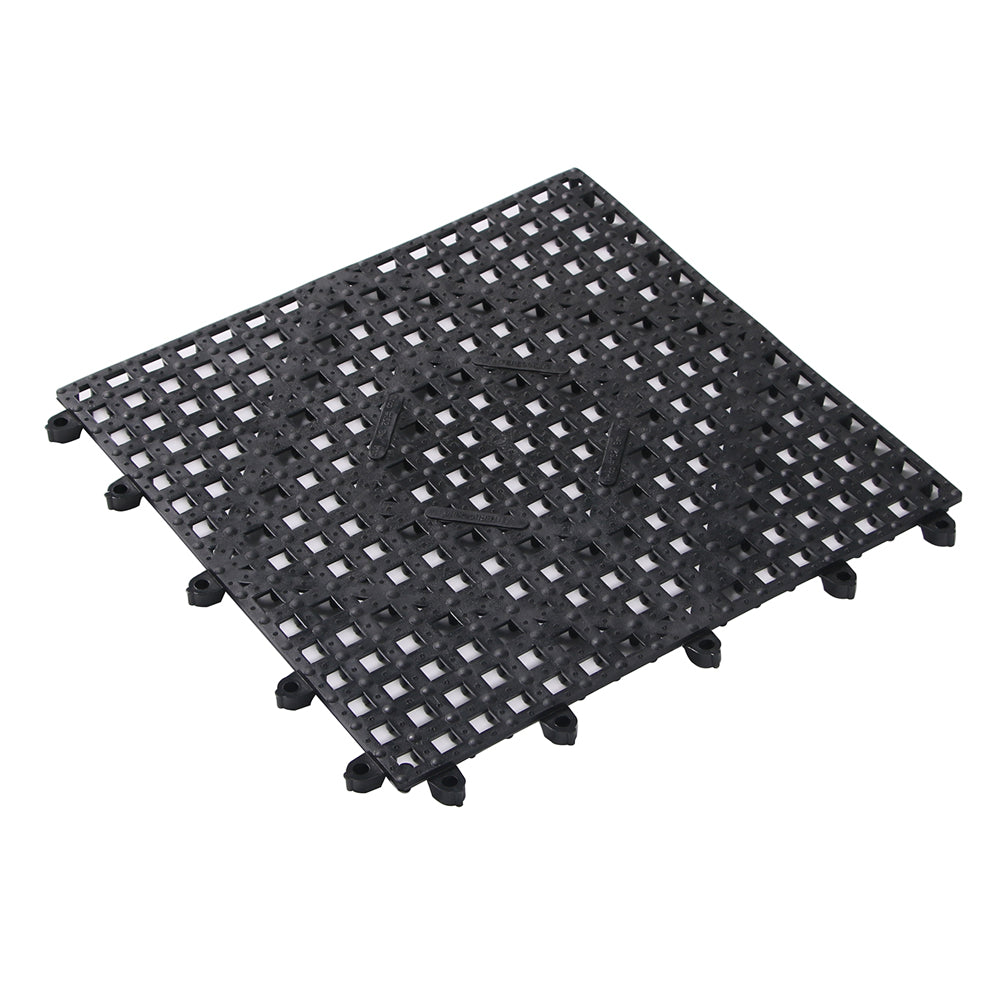 Bar Lux Square Black Bar Mat - Interlocking - 12" x 12" - 50 count box