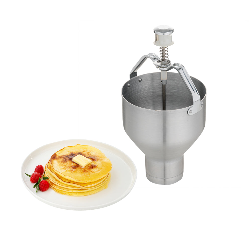 Met Lux Round Aluminum Pancake / Waffle Batter Dispenser - 6 1/2" x 6 1/2" x 13" - 1 count box