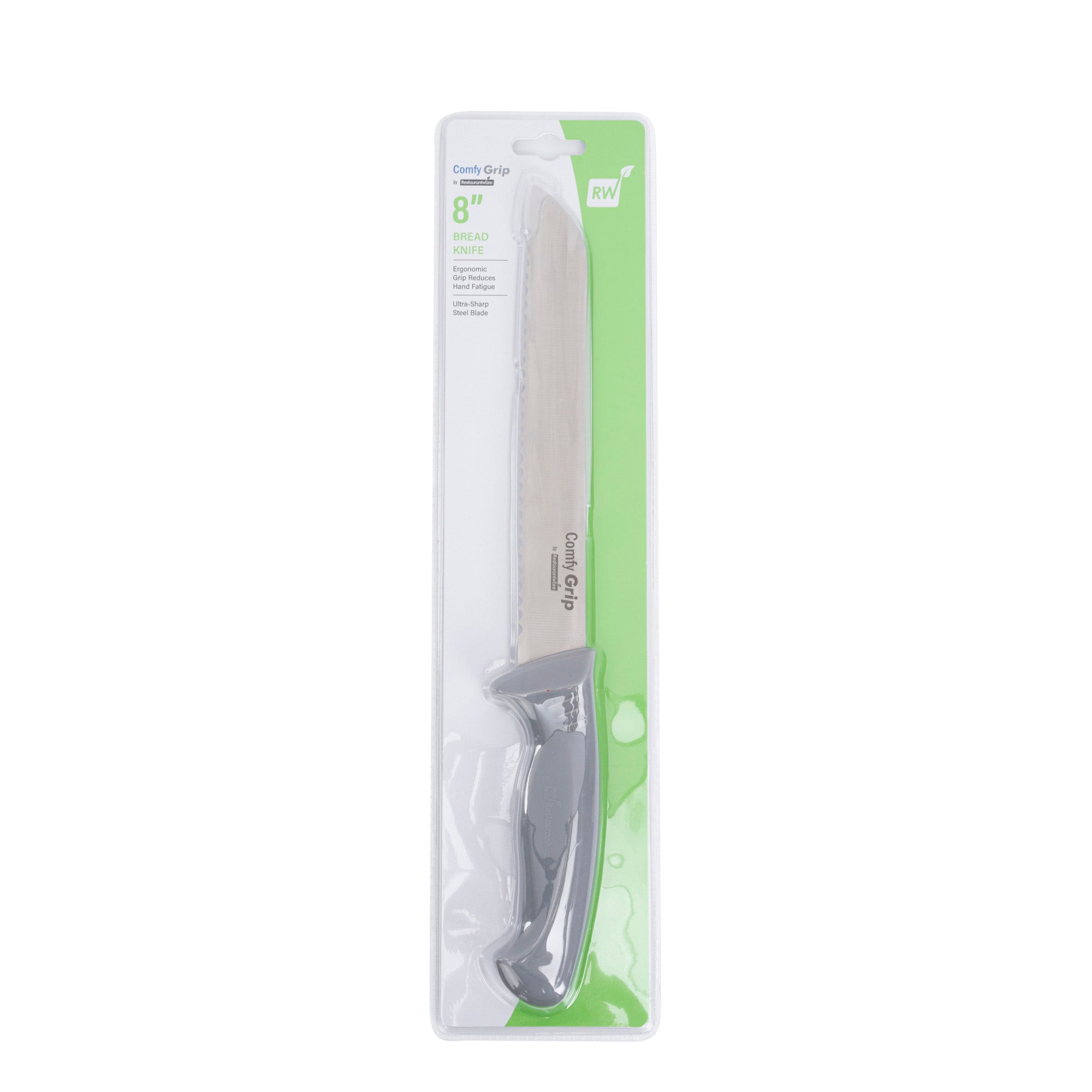 Comfy Grip Gray Stainless Steel 8" Bread Knife - 1 count box