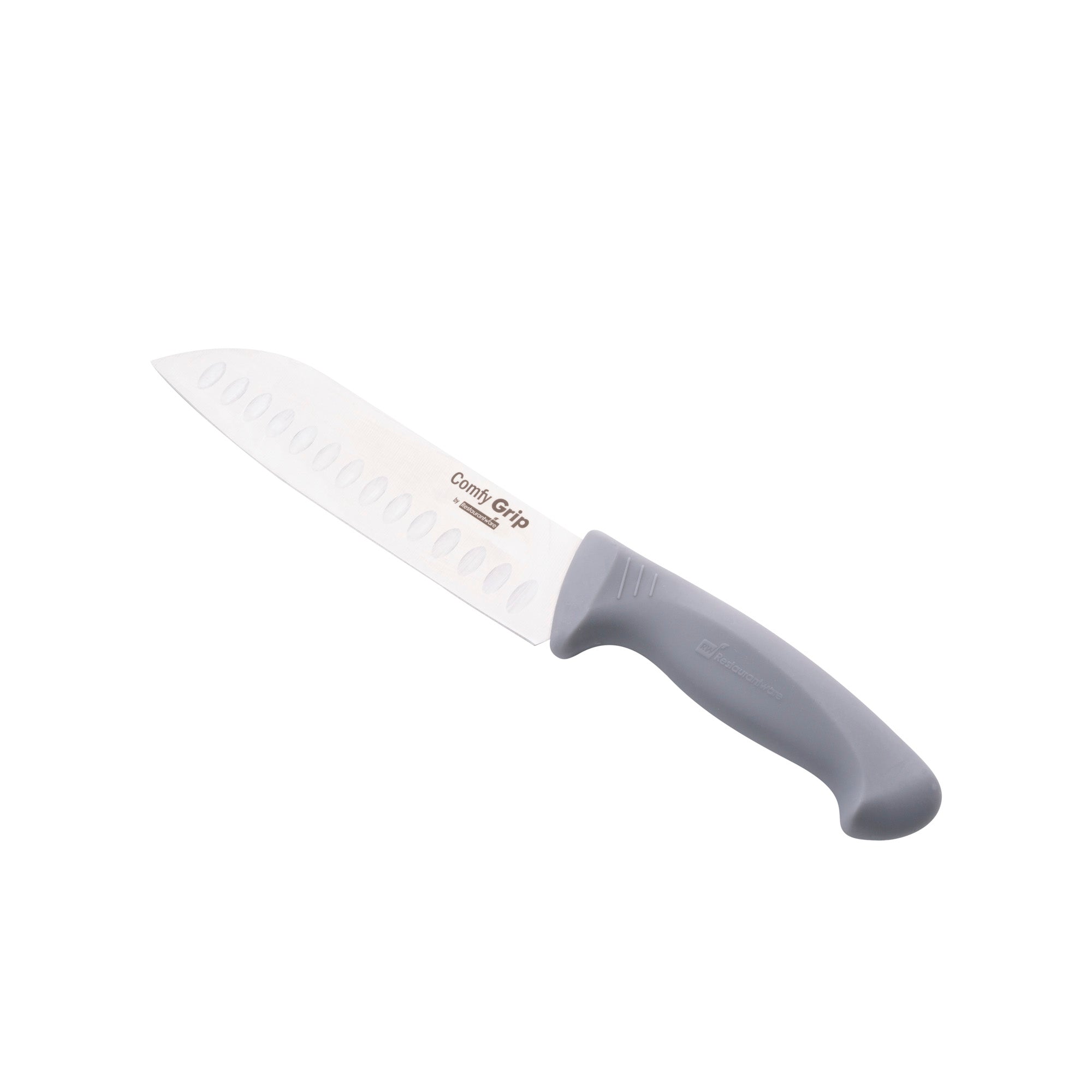 Comfy Grip Gray Stainless Steel 7" Santoku Knife - 1 count box