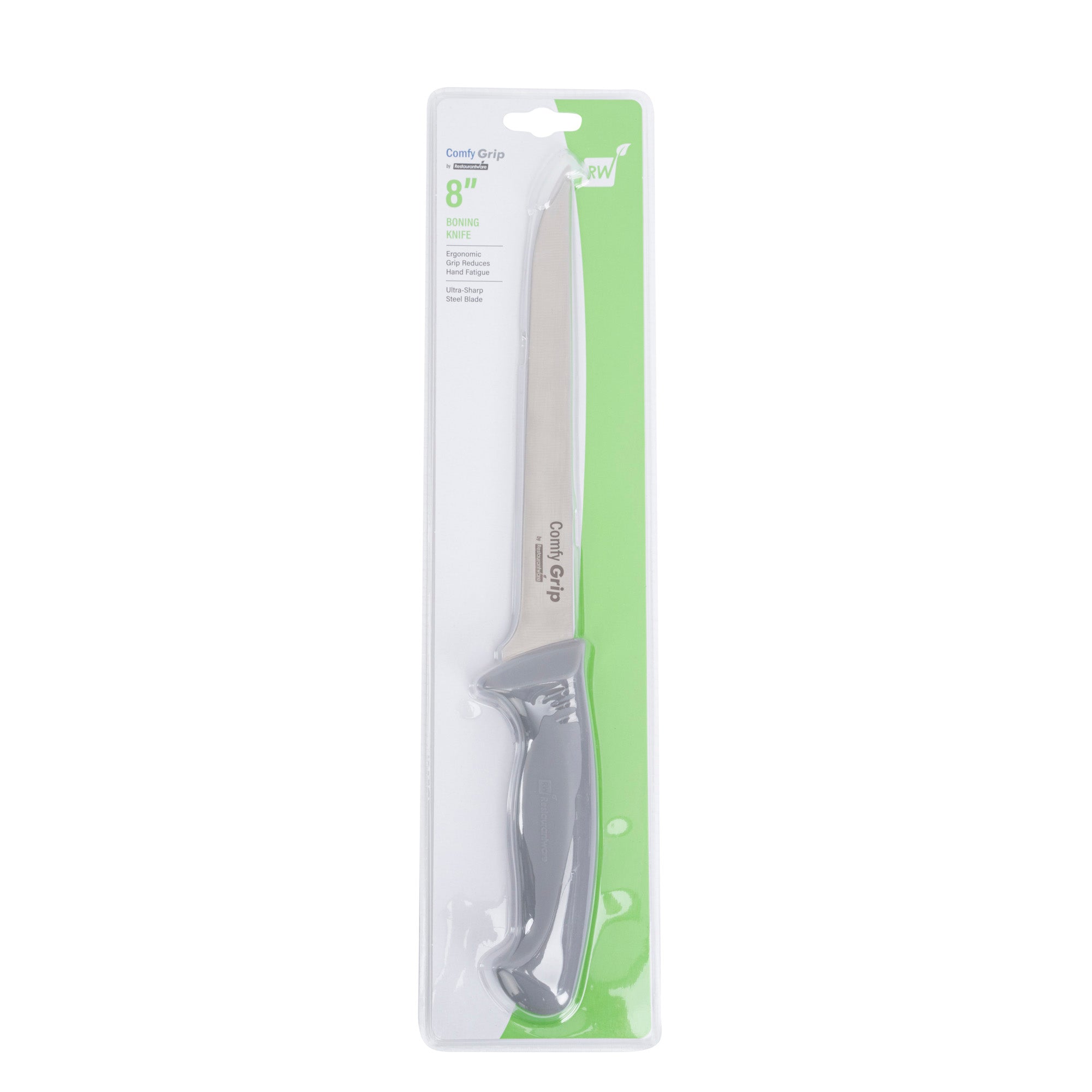 Comfy Grip Gray Stainless Steel 8" Boning Knife - 1 count box