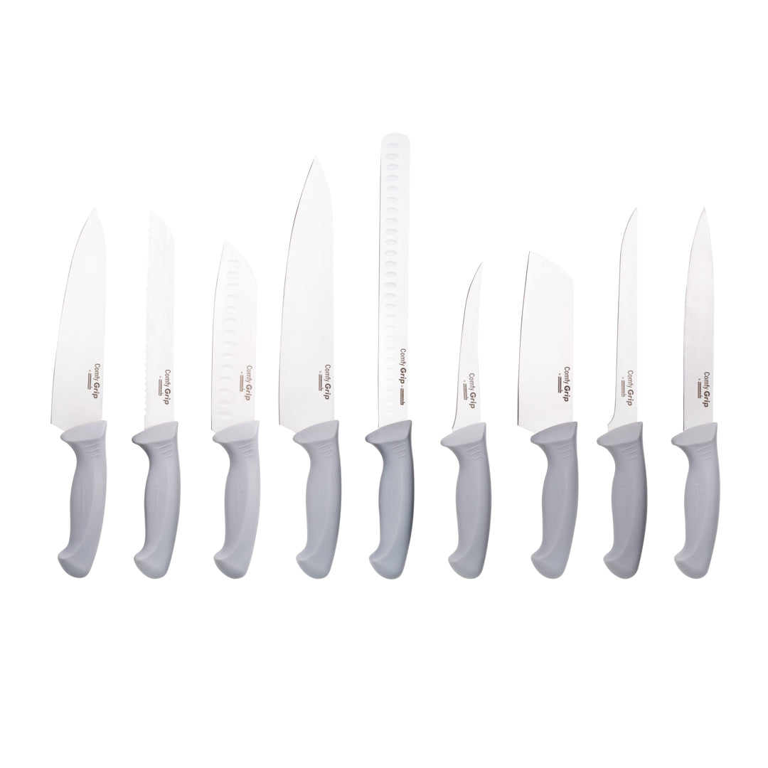 Comfy Grip Gray Stainless Steel 9-Piece Knife Set - 1 count box