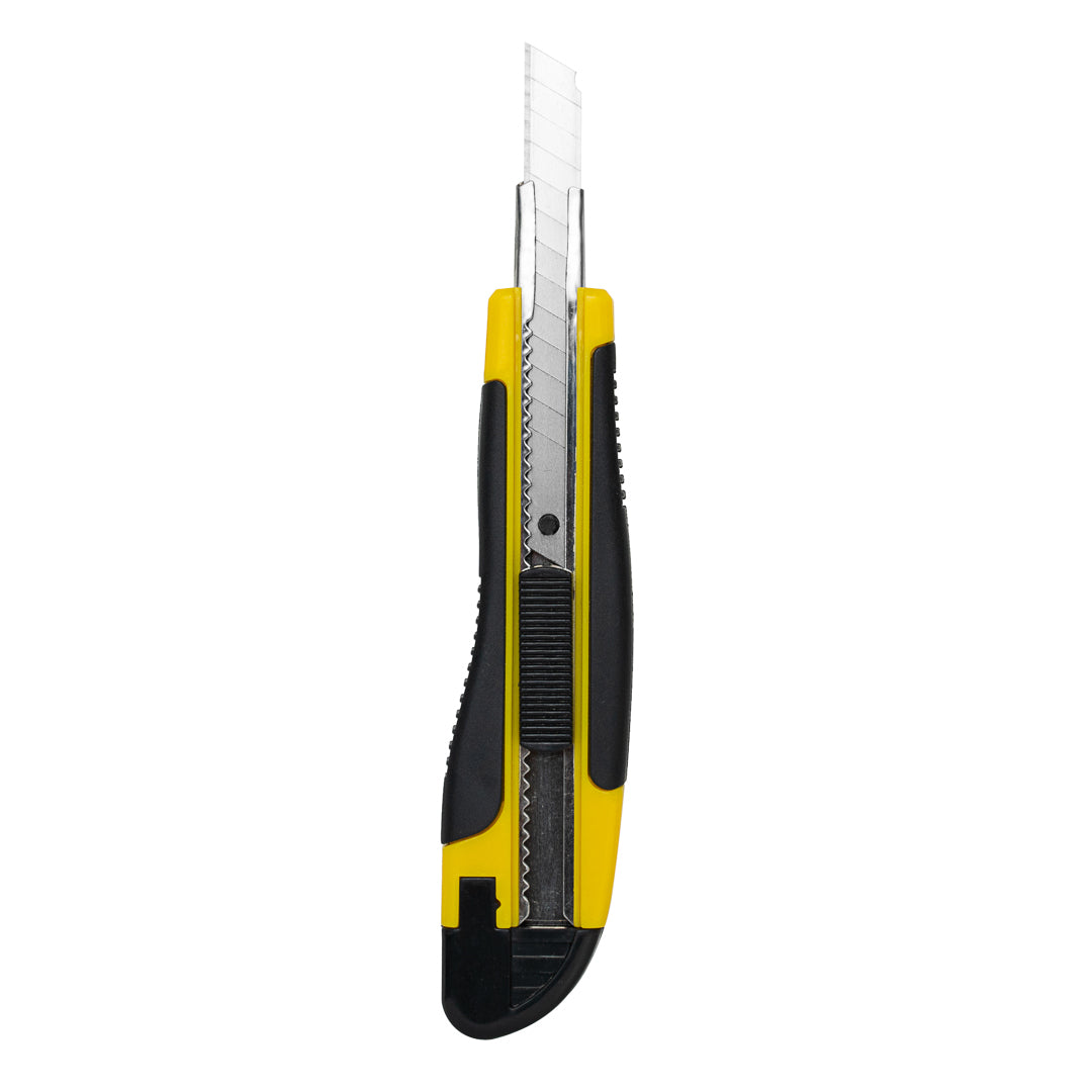 Handy Tek Yellow Snap Off Blade Knife - Anti-Slip Handle - 5 1/4"" - 4 count box