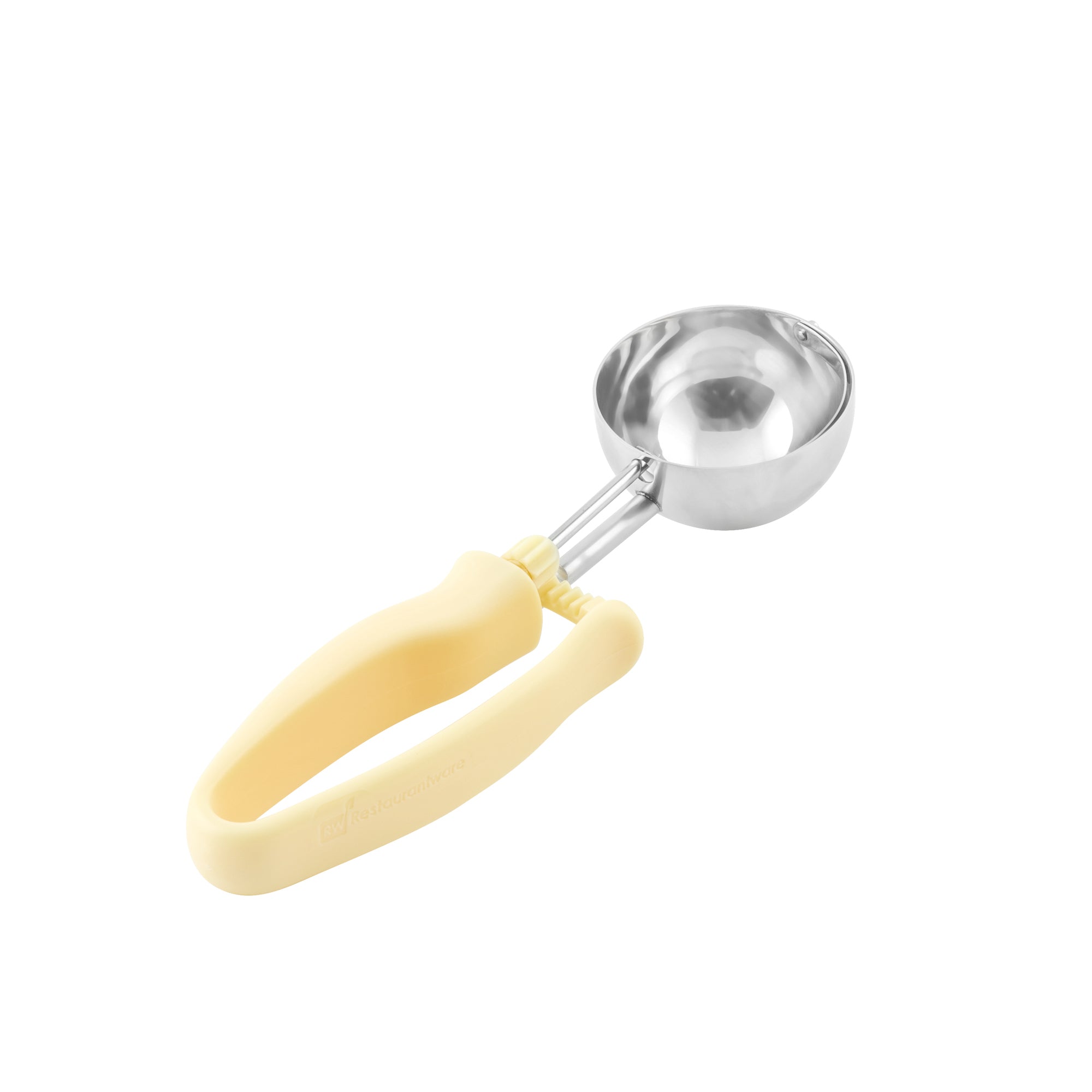 Comfy Grip 3.75 oz Stainless Steel #10 Portion Scoop - with Ivory Ambidextrous Handle - 1 count box