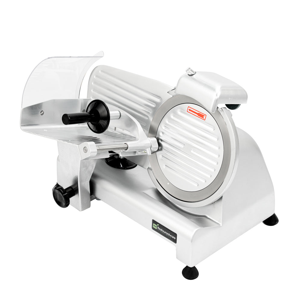 Hi Tek Stainless Steel Manual Gravity Feed Meat Slicer - 1/4hp - 8 1/2" - 1 count box