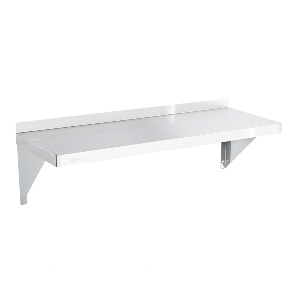 Kitchen Tek 16-Gauge 430 Stainless Steel Solid Wall Shelf - Medium Duty - 12" x 36" - 1 count box