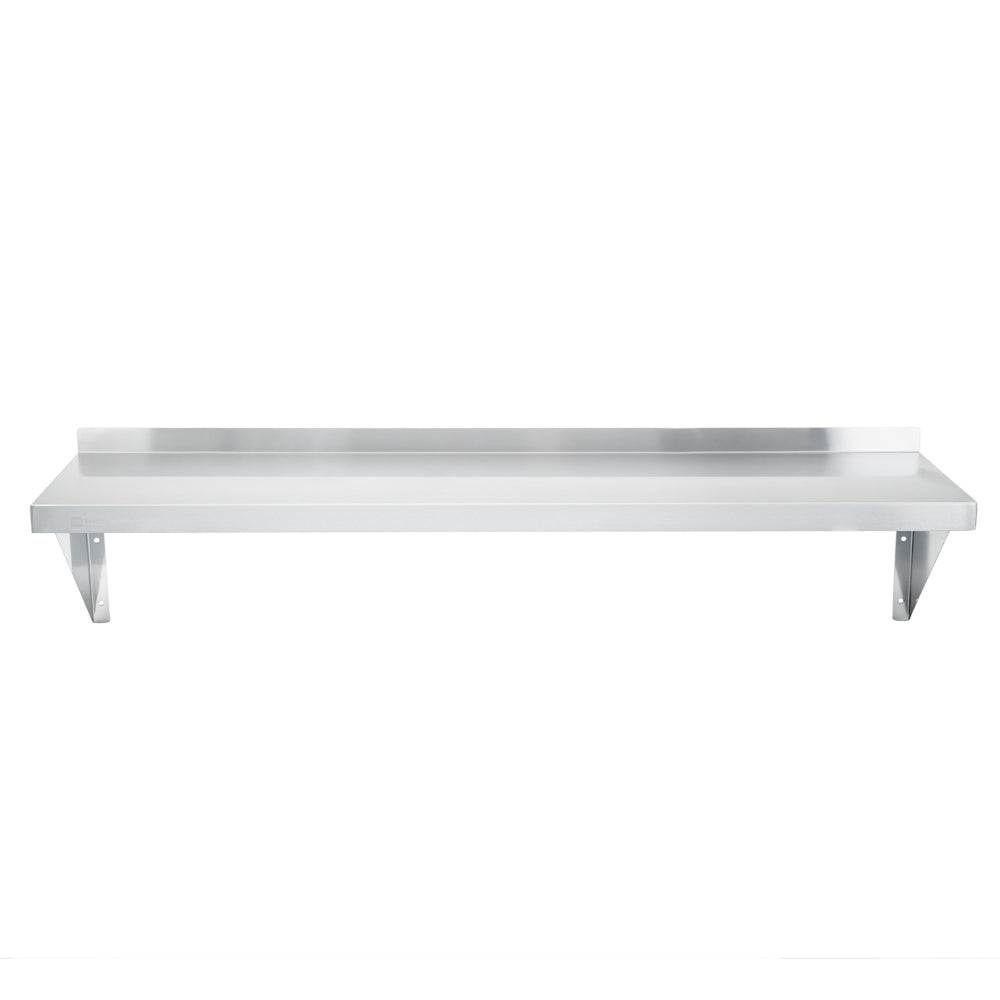 Kitchen Tek 16-Gauge 430 Stainless Steel Solid Wall Shelf - Medium Duty - 12" x 48" - 1 count box