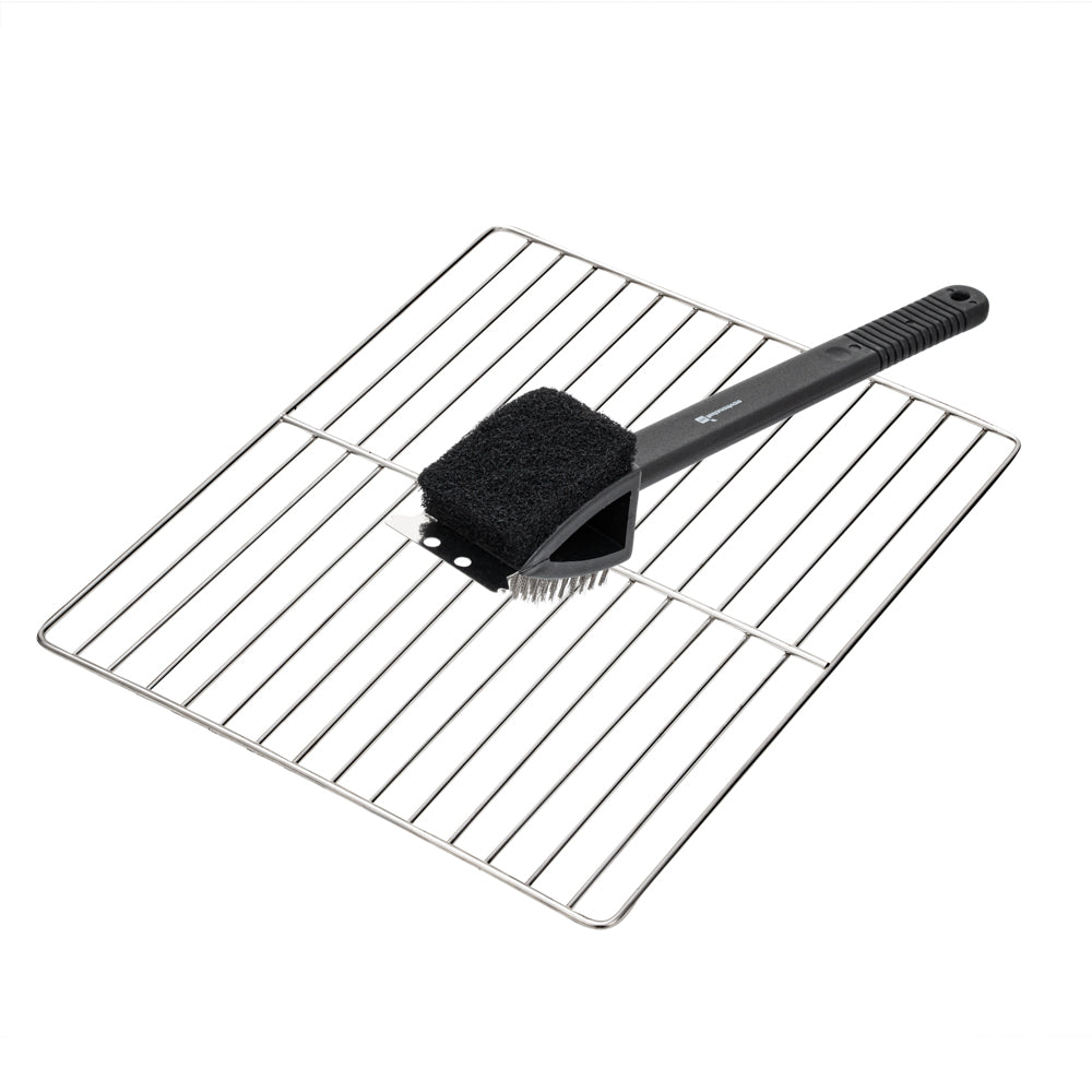 Met Lux Grill Brush / Scraper - with Scouring Pad - 15" - 1 count box