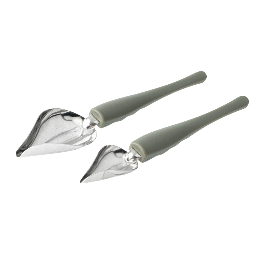 Comfy Grip Stainless Steel Drawing / Decorating 2-Piece Spoon Set - 7 3/4" x 1 1/2" x 1 1/2" - 1 count box