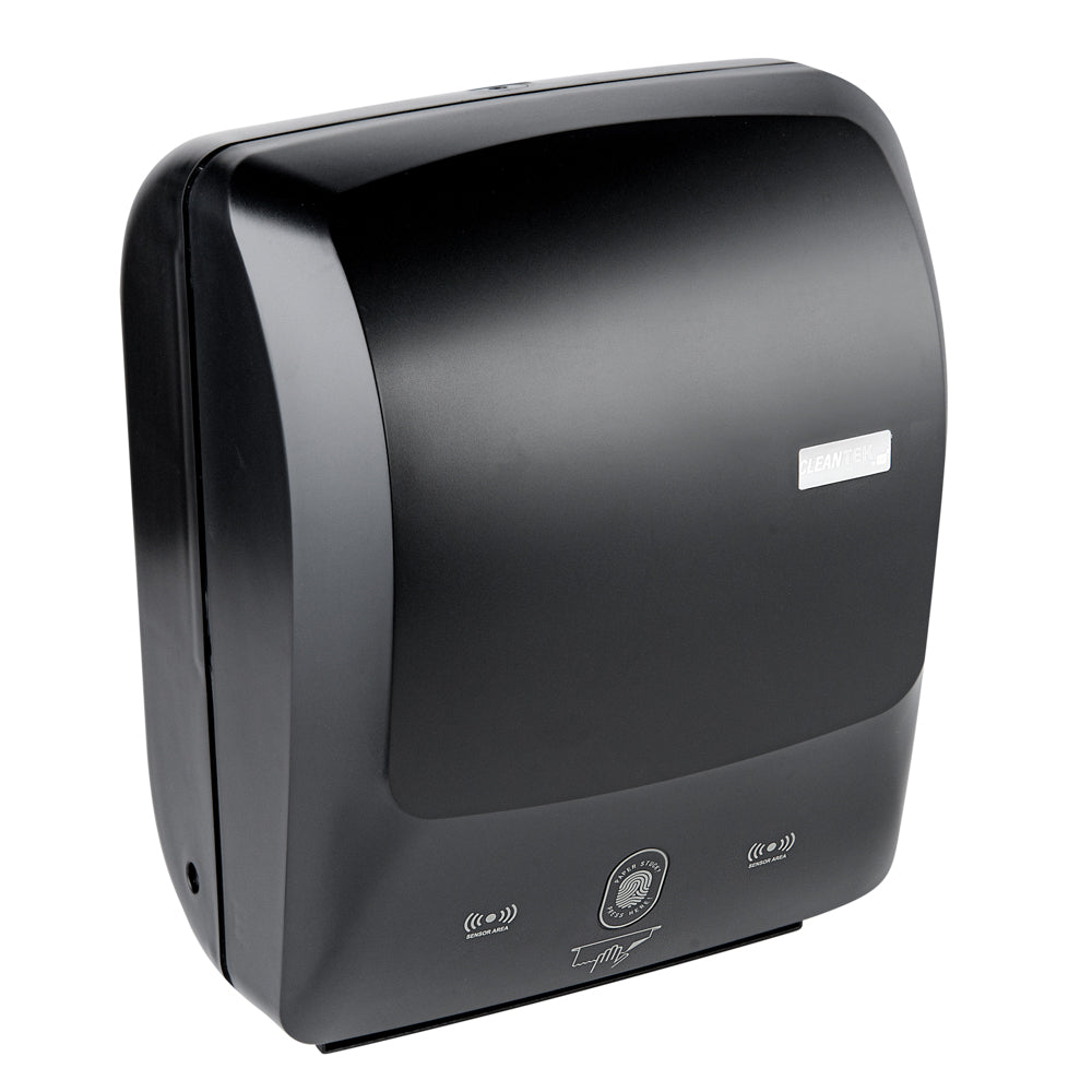 Clean Tek Professional Black Plastic 8" Automatic Paper Towel Roll Dispenser - 12" x 8 3/4" x 15 1/2" - 1 count box